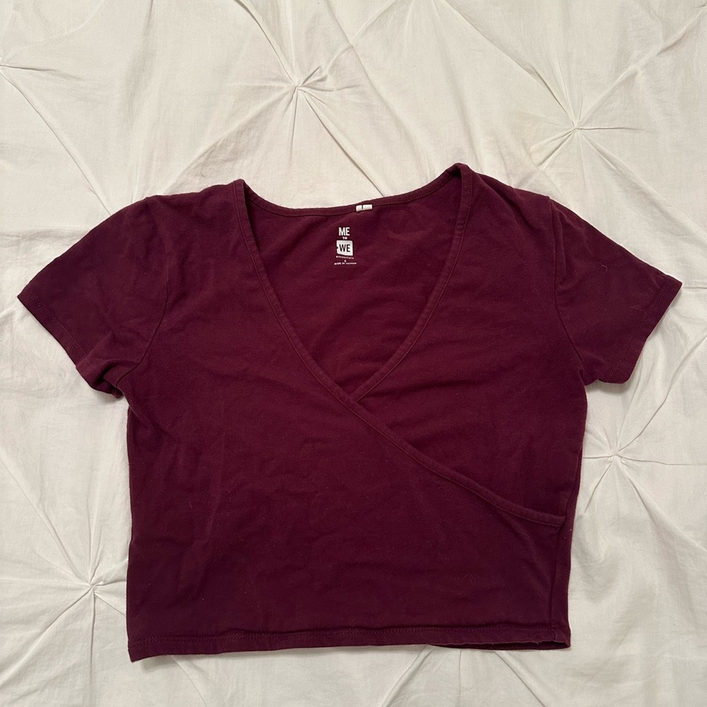 Small maroon cross top from Pacsun